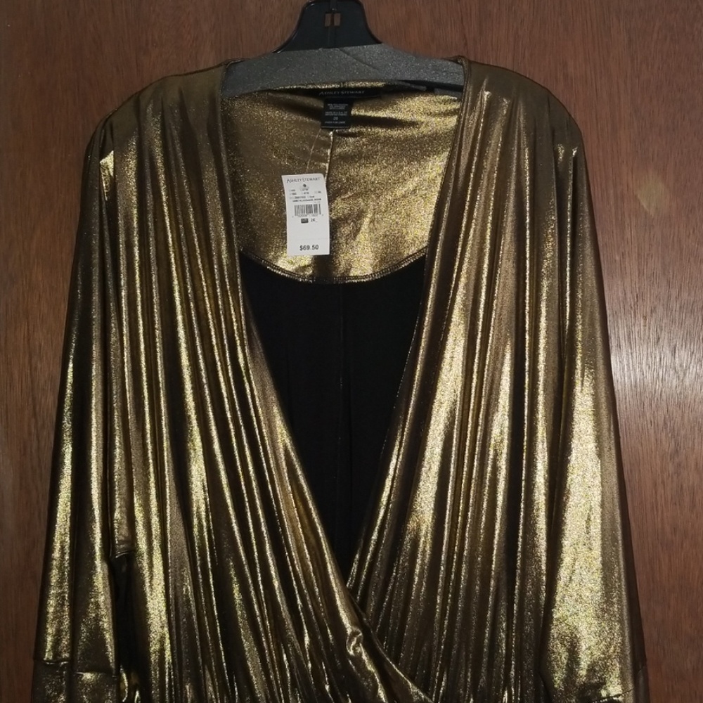 Ashley Stewart Gold Metallic Jumper